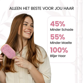Peddel (mini) bamboe borstel - roze