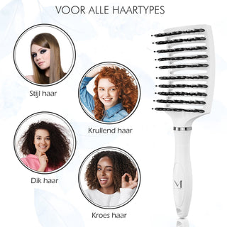 Curved borstel - wit