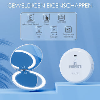 Compacte make-up spiegel met led verlichting