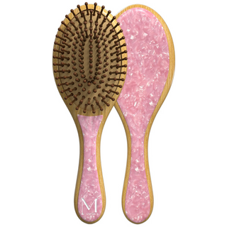 Ronde bamboe borstel - roze