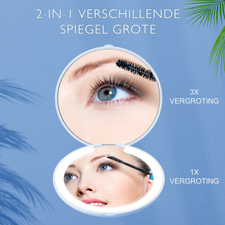 Compacte make-up spiegel met led verlichting