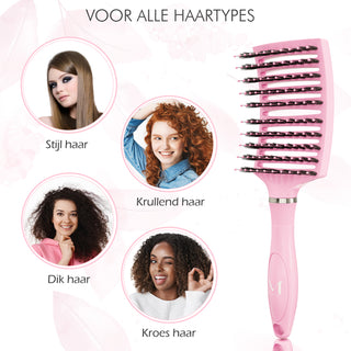 Curved borstel - roze