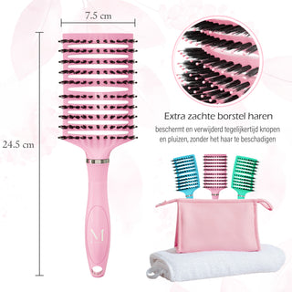 Curved borstel - roze